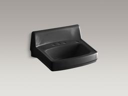 GreenwichE 20-3/4'' x 18-1/4'' wall-mount/concealed arm carrier bathroom sink with 4'' centerset faucet holes, no overflow and right-hand soap dispenser hole - White - image 4