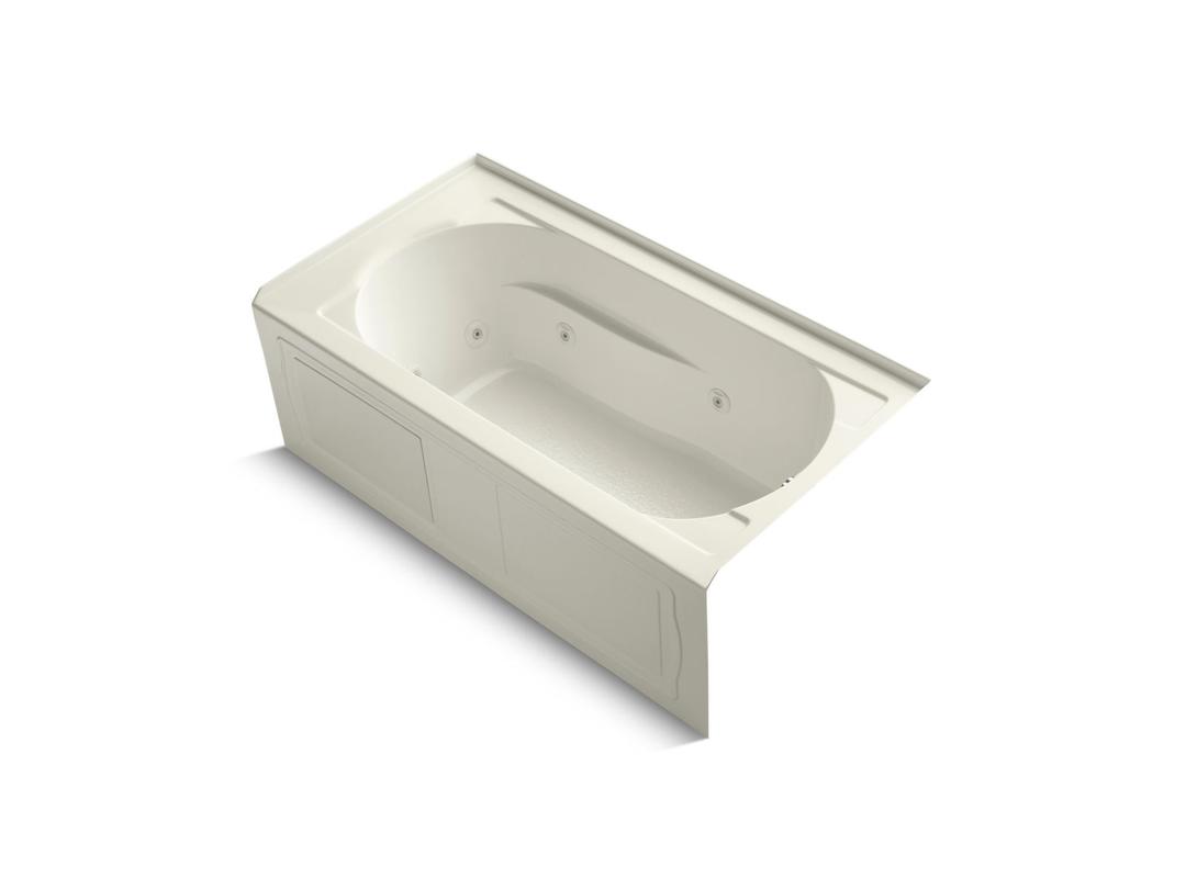 Devonshire 60'' x 32'' alcove whirlpool bath with integral apron and right-hand drain by Kohler
