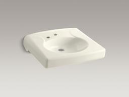 BrenhamE Wall-mount or concealed carrier arm mount commercial bathroom sink with single faucet hole, no overflow and left-hand soap dispenser hole - image 4