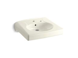 BrenhamE Wall-mount or concealed carrier arm mount commercial bathroom sink with single faucet hole and right-hand soap dispenser hole - image 4