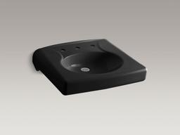 BrenhamE Wall-mount or concealed carrier arm mount commercial bathroom sink with widespread faucet holes and no overflow - image 3