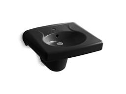 BrenhamE Wall-mount or concealed carrier arm mount commercial bathroom sink and shroud with single faucet hole - image 5