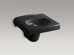 BrenhamE Wall-mount or concealed carrier arm mount commercial bathroom sink with single faucet hole and shroud - image 3