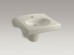BrenhamE Wall-mount or concealed carrier arm mount commercial bathroom sink with single faucet hole and shroud - image 5