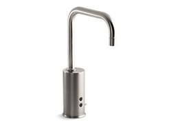 Gooseneck Centerset commercial lavatory faucet with 1.5 gpm spray, flexible connections and 5'' lever handle, drain not included and lift-rod hole - Polished Chrome - image 2