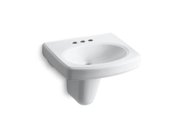 Kohler Pinoir 22'' Oval Wall-mount Bathroom Sink with Glazed Underside - White
