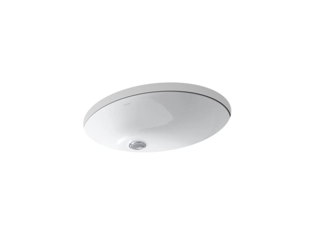 Caxton 21-1/4'' oval undermount bathroom sink with glazed underside, no overflow by Kohler