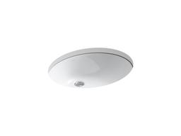 Caxton 21-1/4'' oval undermount bathroom sink with glazed underside, no overflow - image 1
