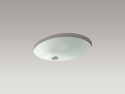 Caxton 21-1/4'' oval undermount bathroom sink with glazed underside, no overflow - image 12