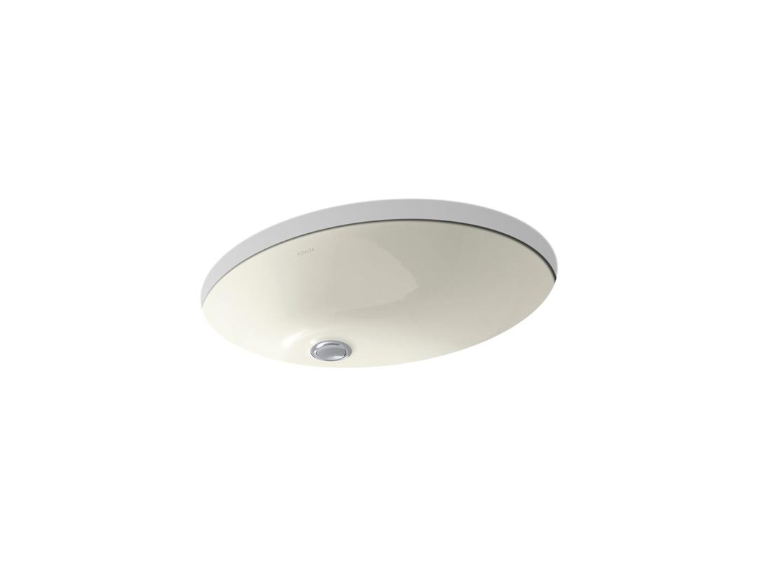 Caxton 21-1/4'' oval undermount bathroom sink with glazed underside, no overflow by Kohler