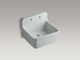 GilfordE 24'' top-/wall-mount single-bowl farmhouse kitchen sink - White - image 4