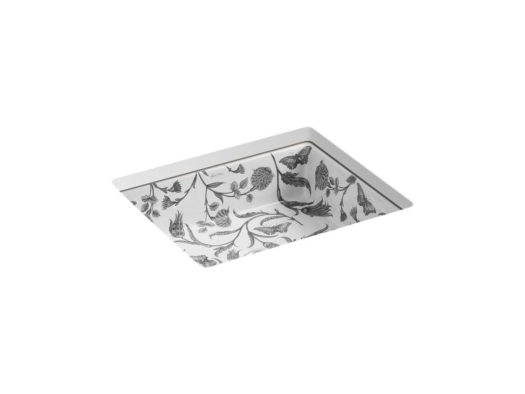 Botanical StudyE Kathryn 19-3/4'' rectangular undermount bathroom sink, no overflow by Kohler