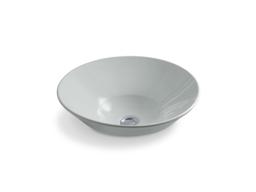 Conical Bell vessel or wall-mount bathroom sink with glazed underside - image 4