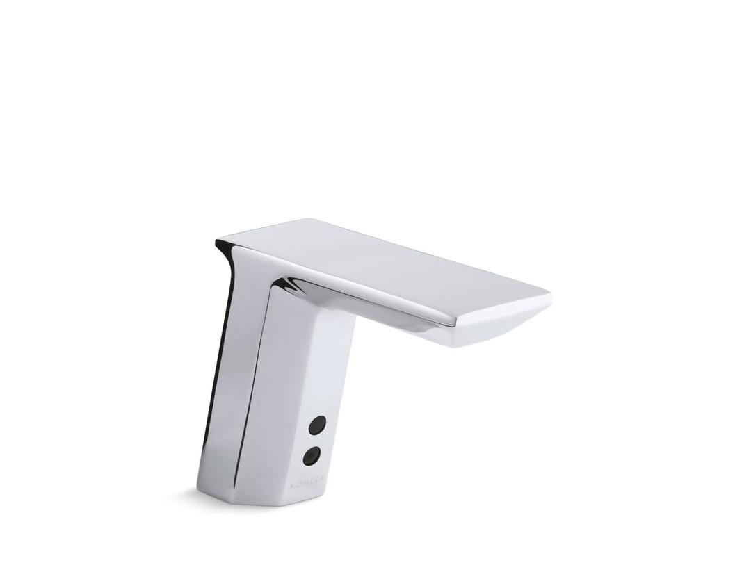 Geometric Touchless single-hole lavatory faucet with InsightE sensor technology, AC-powered, 0.5 gpm - Polished Chrome by Kohler