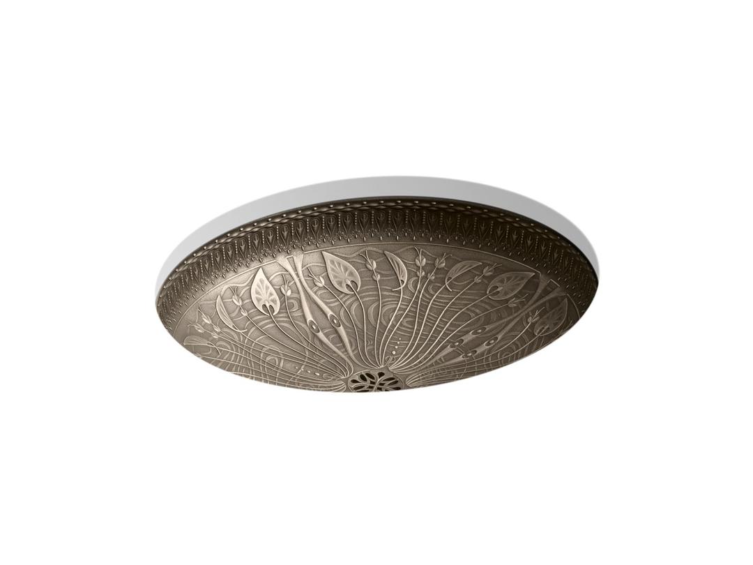 Kohler Lilies Lore 17-1/2'' Oval Undermount Bathroom Sink, No Overflow - Medium Patina by Kohler