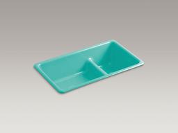 Kohler Iron/tones Smart Divide 33'' Top-/undermount Double-bowl Kitchen Sink - Aspen Green - image 4