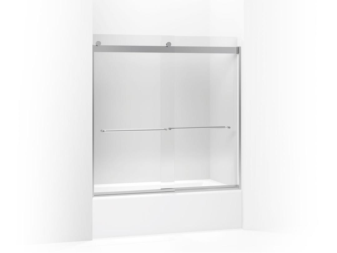 Kohler Levity Sliding Bath Door, 59-3/4'' H X 56-5/8 - 59-5/8'' W, with 1/4'' Thick Crystal Clear... by Kohler