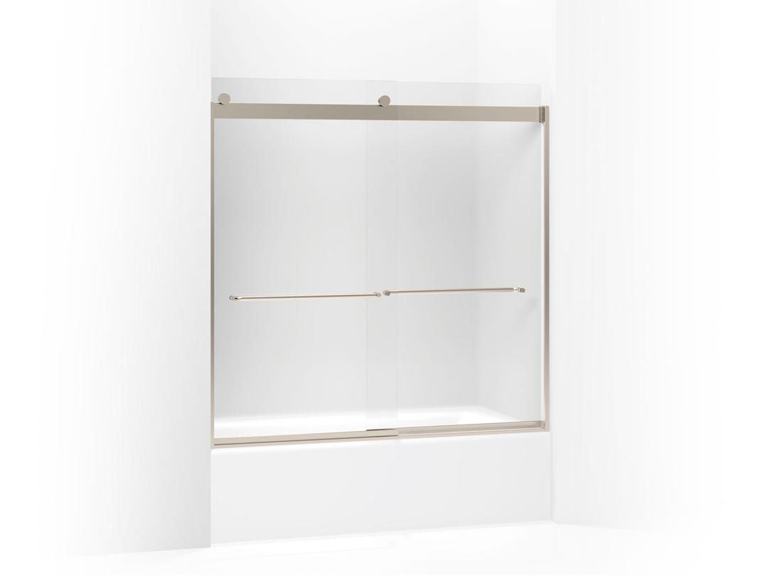 Kohler Levity Sliding Bath Door, 59-3/4'' H X 56-5/8 - 59-5/8'' W, with 1/4'' Thick Frosted Glass... by Kohler
