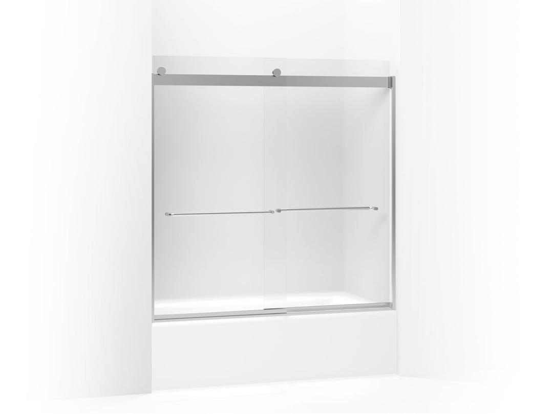 Kohler Levity Sliding Bath Door, 59-3/4'' H X 56-5/8 - 59-5/8'' W, with 1/4'' Thick Frosted Glass... by Kohler