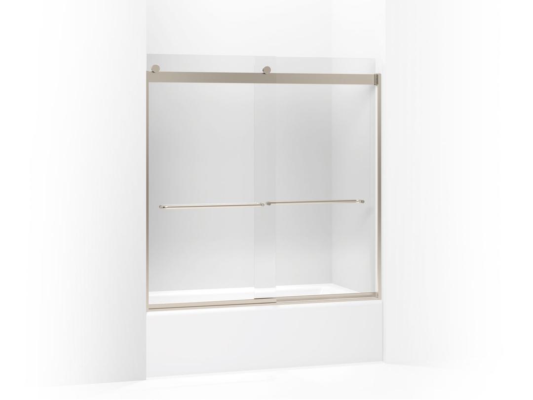 Kohler Levity Sliding Bath Door, 59-3/4'' H X 56-5/8 - 59-5/8'' W, with 1/4'' Thick Crystal Clear... by Kohler