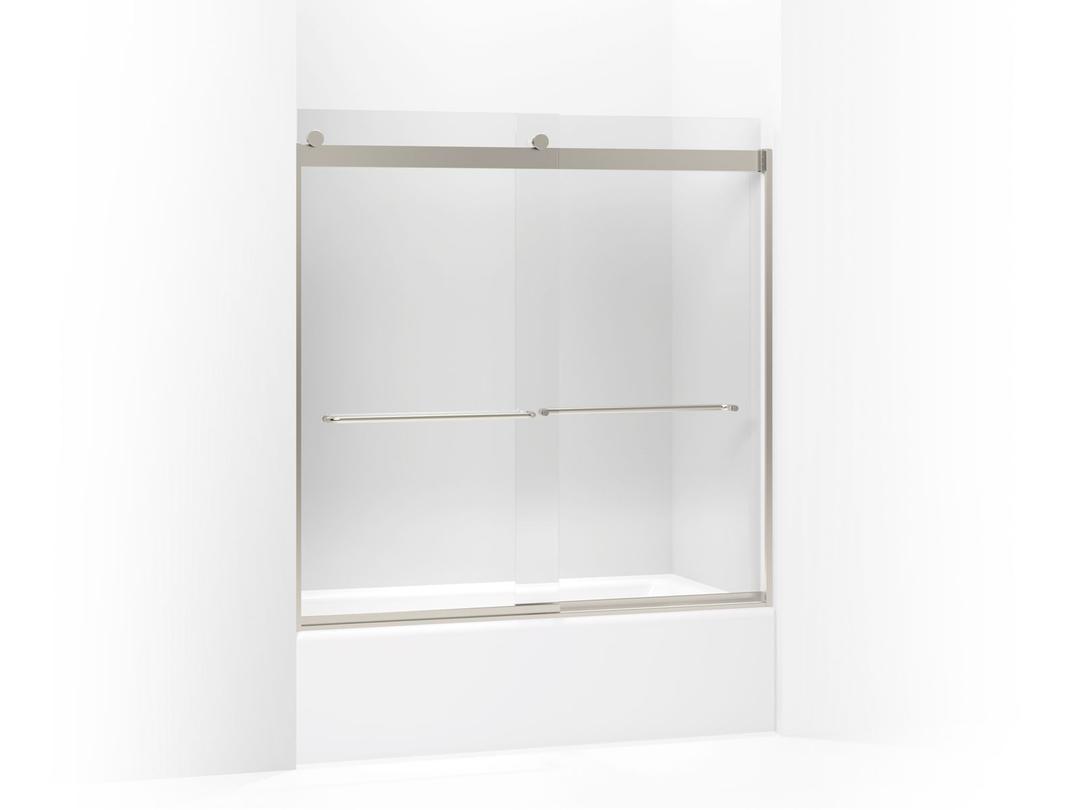 Kohler Levity Sliding Bath Door, 59-3/4'' H X 56-5/8 - 59-5/8'' W, with 1/4'' Thick Crystal Clear... by Kohler