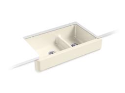 Kohler Whitehaven Farmhouse Sink | 35-1/2 Inch | Smart Divide Double Bowl | Short Apron - White - image 4