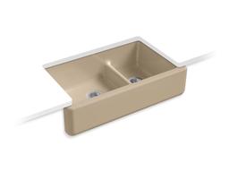 Kohler Whitehaven Farmhouse Sink | 35-3/4 Inch | Smart Divide Double Bowl | 36 Inch Min Cabinet - White - image 2