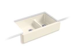 Kohler Whitehaven Farmhouse Sink | 35-3/4 Inch | Smart Divide Double Bowl | 36 Inch Min Cabinet - White - image 4