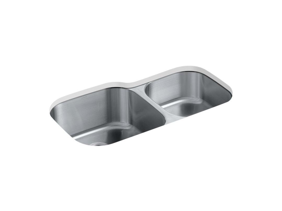 Undertone Preserve 35-1/8'' x 20-1/8'' x 9-3/4'' Undermount extra large/medium double-bowl kitchen sink - Not Applicable by Kohler