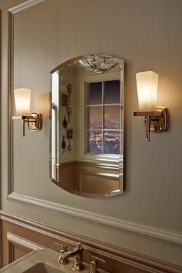 Archer 20'' W x 31'' H aluminum single-door medicine cabinet, beveled edges - image 4