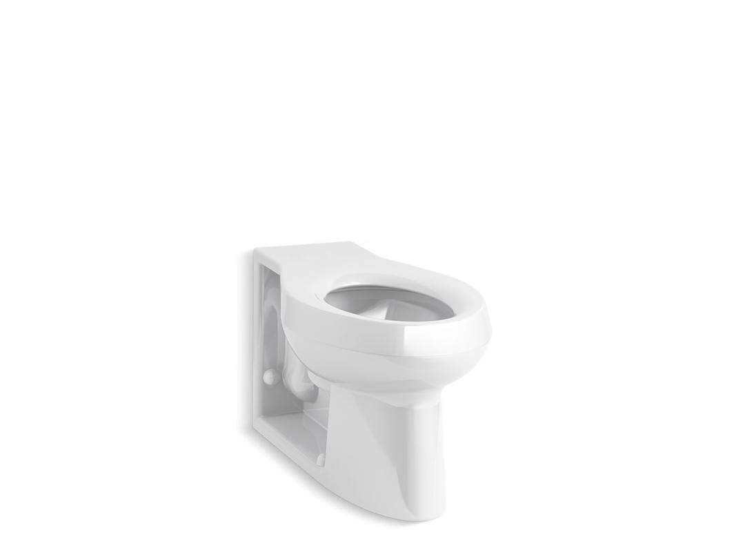 AngleseyE Floor-mount rear spud antimicrobial flushometer bowl with integral seat by Kohler