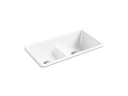 Kohler Iron/tones Smart Divide 33'' Top-/undermount Double-bowl Kitchen Sink - Truffle - image 2