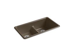 Kohler Iron/tones Smart Divide 33'' Top-/undermount Double-bowl Kitchen Sink - Truffle - image 3