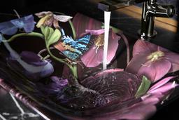 Dutchmaster Midnight FloralE Carillon 21-1/4'' rectangular drop-in bathroom sink, no overflow - image 2