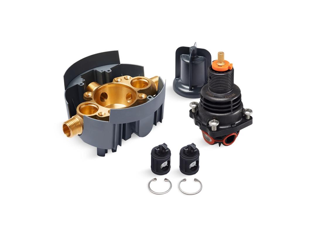 Rite-Temp Thermostatic valve body and cartridge kit with loose service stops by Kohler