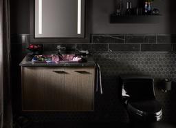 Dutchmaster Midnight FloralE Carillon 21-1/4'' rectangular drop-in bathroom sink, no overflow - image 3