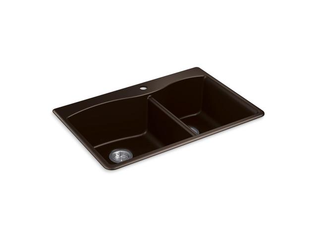 Kohler Kennon 33'' Top-/undermount Double-bowl Kitchen Sink - Matte Grey