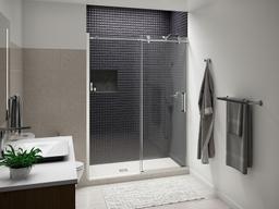 Composed Sliding shower door, 78'' H x 56-1/8 - 59-7/8'' W, with 3/8'' thick Crystal Clear glass - image 3