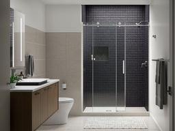 Composed Sliding shower door, 78'' H x 56-1/8 - 59-7/8'' W, with 3/8'' thick Crystal Clear glass - image 2