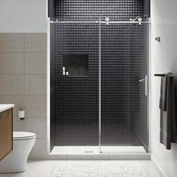 Composed Sliding shower door, 78'' H x 56-1/8 - 59-7/8'' W, with 3/8'' thick Crystal Clear glass - image 7