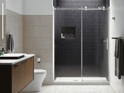 Composed Sliding shower door, 78'' H x 56-1/8 - 59-7/8'' W, with 3/8'' thick Crystal Clear glass - image 5