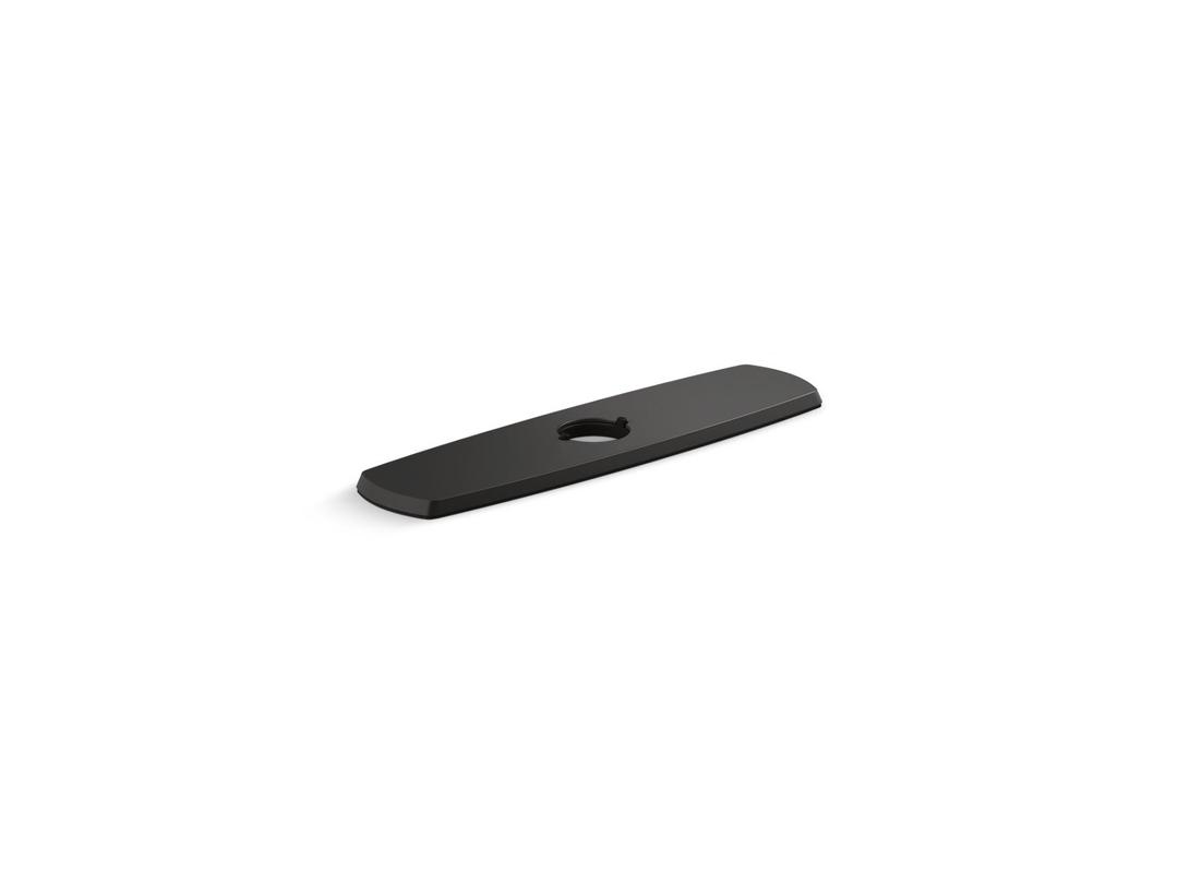 Graze Three-hole kitchen faucet escutcheon - Matte Black by Kohler