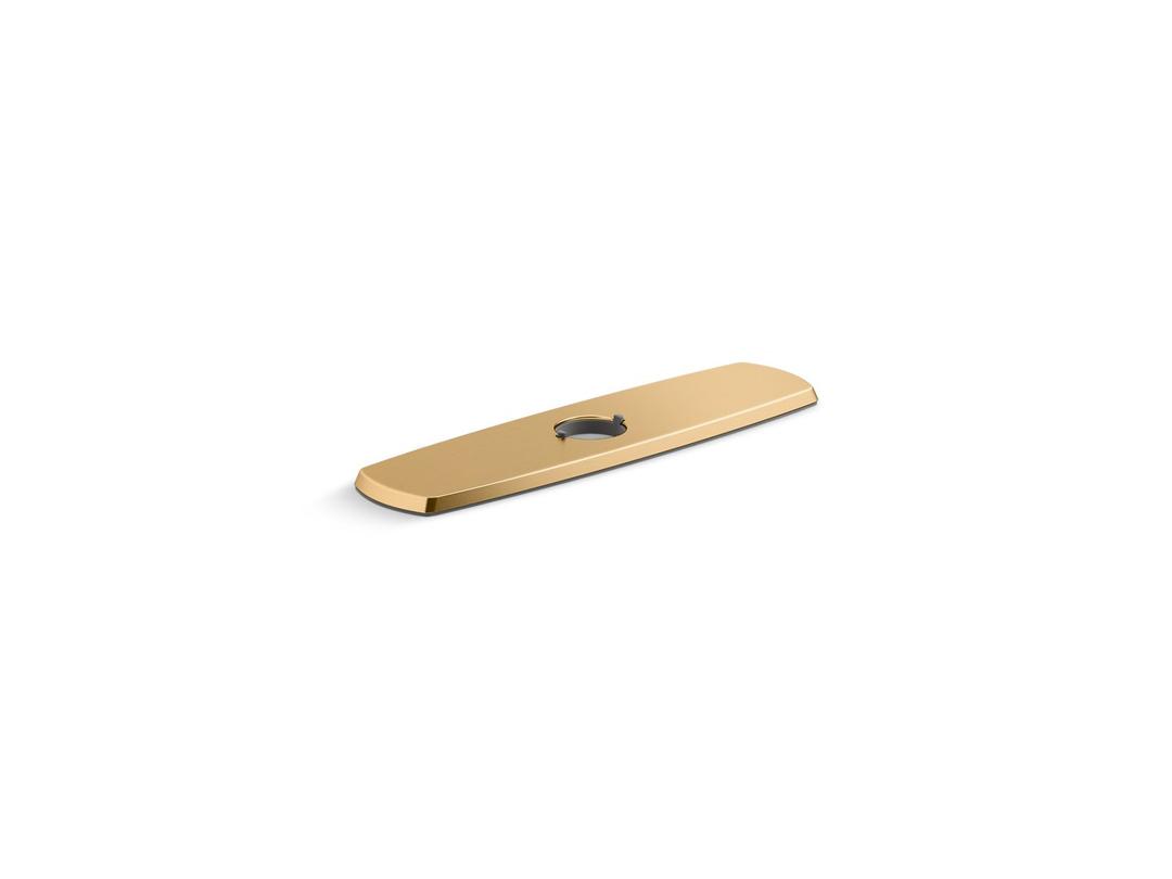 Graze Three-hole kitchen faucet escutcheon - Vibrant Brushed Moderne Brass by Kohler