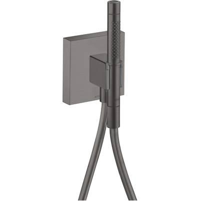 AXOR ShowerSolutions Handshower Holder with Outlet 5'' x 5'' with Handshower, 1.75 GPM in Brushed Black Chrome by Axor