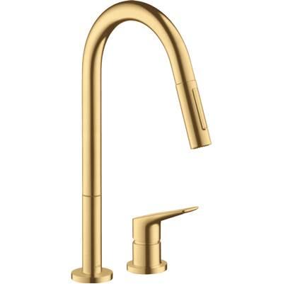 AXOR Citterio M 2-Hole Single-Handle Kitchen Faucet 2-Spray Pull-Down, 1.75 GPM in Brushed Gold Optic by Axor