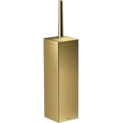 AXOR Universal Rectangular Toilet Brush Holder, Wall-Mounted in Polished Gold Optic by Axor