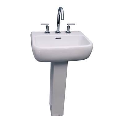 Metropolitan 600 Ped Lav 1-Hole, White by Barclay