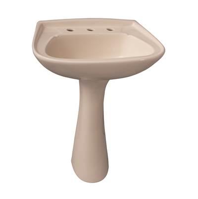 Hartford Pedestal Lavatory, 8''cc, Bisque by Barclay