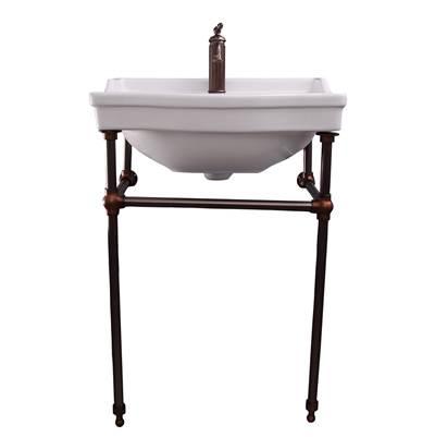 Cali 24''Console w/stand,Whit 1 Faucet Hole, ORB Stand by Barclay