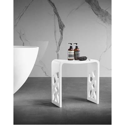 BARstone Shower Stool, White Gloss by Barclay